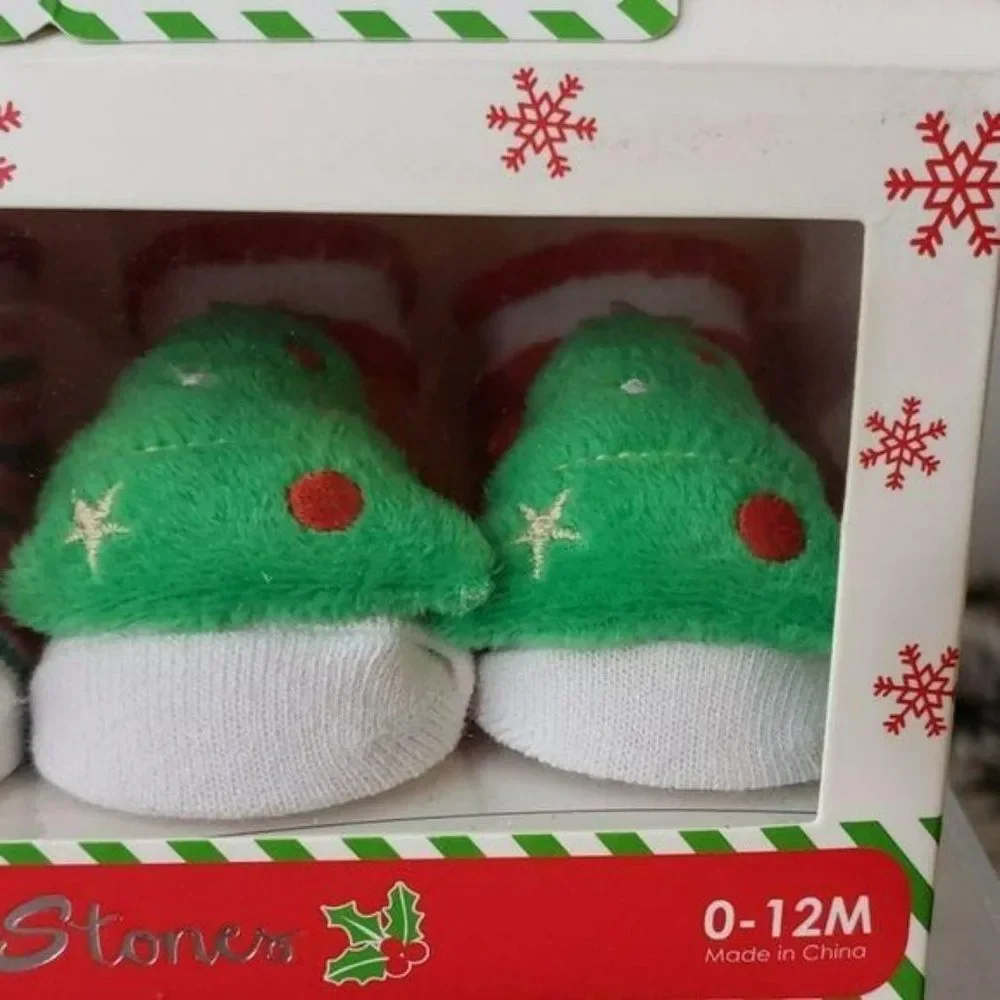 Stepping Stones‎ Character Plush Baby First Christmas Socks Set 2 Pack